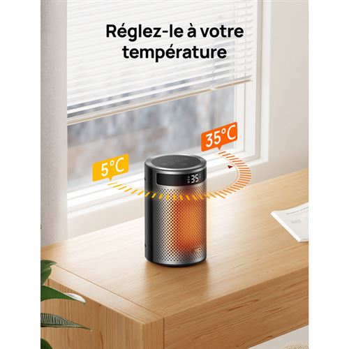 DREO Atom 318, Chauffage soufflant céramique PTC, 1500 W, économe en