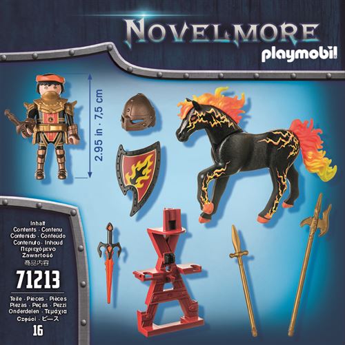 71213 - Playmobil Novelmore - Chevalier Burnham Raider avec cheval de feu