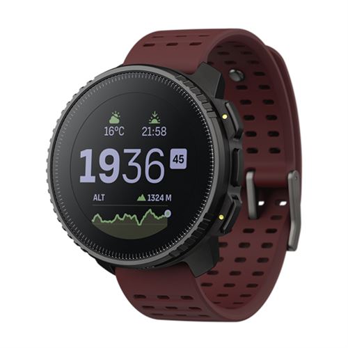 Montre connectée Suunto Vertical Black Ruby avec bracelet silicone Noir et Rouge