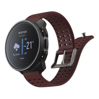 Montre connectée Suunto Vertical Black Ruby avec bracelet silicone Noir et Rouge