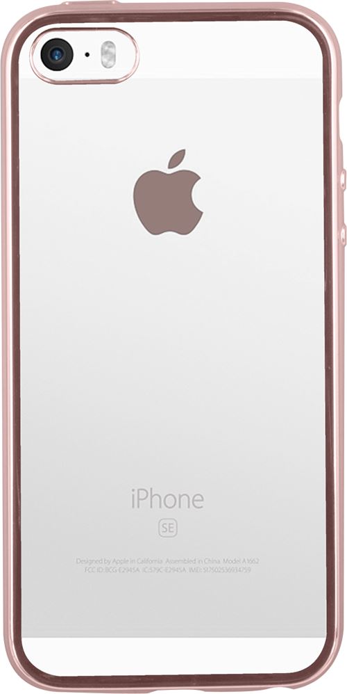 Coque semi-rigide transparente et contour rose Colorblock pour iPhone 5/5S/SE