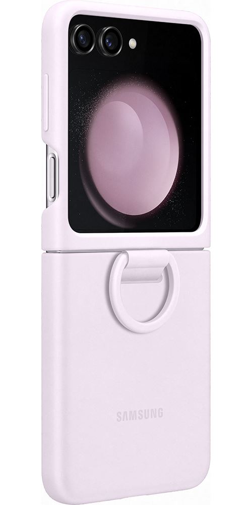 Coque en silicone avec anneau pour Samsung Z Flip 5 Lavande