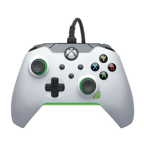 Manette filaire Pdp pour Xbox et PC Blanc fluo