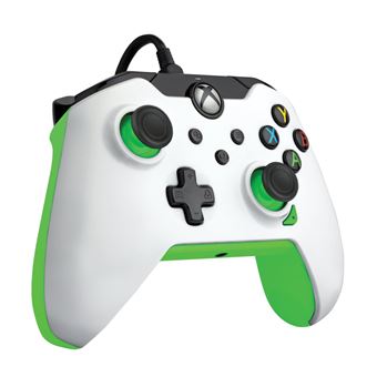 Manette filaire Pdp pour Xbox et PC Blanc fluo