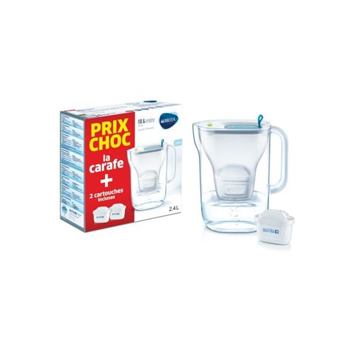 Carafe filtrante Brita avec 2 cartouches et un filtre Maxtra + Bleu
