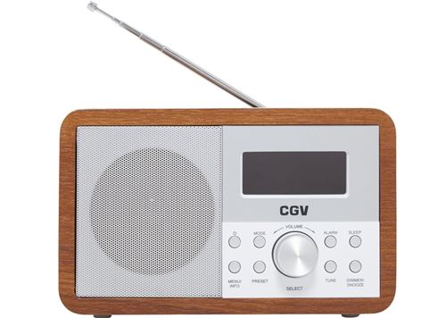 Radio réveil Cgv DR25+ FMDAB+ Marron Radio réveil Cgv DR25+ FMDAB+ Marron