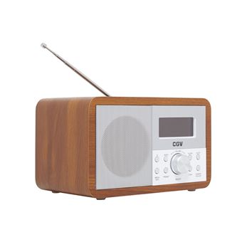 Radio-réveil Cgv DR25+ FM/DAB+ Marron - 1