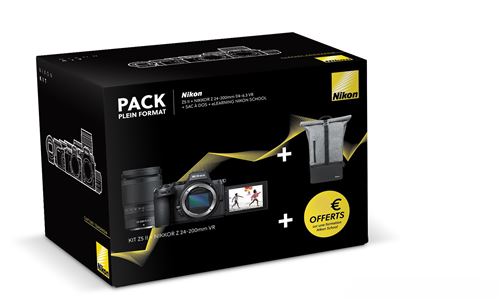 Pack Exclusif Fnac Appareil photo hybride Nikon Z5II Noir + 24/200VR + sac à dos + 2H cours à distance Nikon School