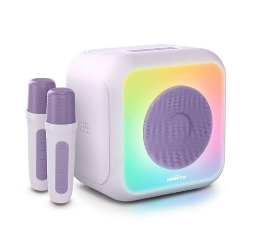 Enceinte Karaoké Bigben Party avec 2 Micros Sans Fil Violet