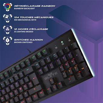 Clavier Gaming mécanique Elyte KY-400M Noir