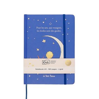 Notebook ligné A5 Dos Colle Cousu Kiub Le Petit Prince Lune