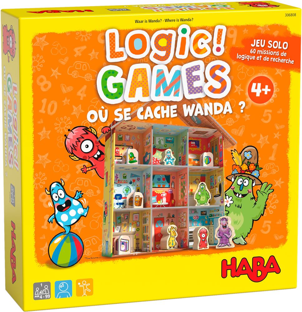 Haba Logic! Starter Set, Gioco Di Logica In Viaggio Con 77 Puzzle, Penna In Legno Per L'autocorrezione, Per Bambini Dai 7 Anni