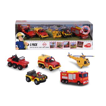 Camion De Pompier Sam Le Pompier – Jupiter – Véhicule Métal 7,5 Cm + Carte Tigre
