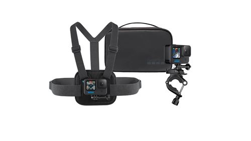 Kit de fixation de caméra d'action GoPro Sports pour HERO10 HERO11 HERO4 HERO5 HERO5 Session HERO6 HERO7 HERO8 HERO9 Gris et noir