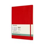 Agenda-carnet 2021 semainier Moleskine Souple très grand format Rouge