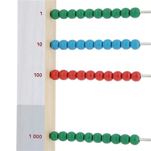 Boulier Montessori En Bois – Abaque Éducatif Vertical 4 Rangées Perles Colorées – Apprentissage Comptage Mathématiques Enfants