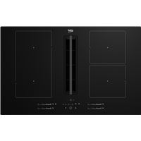 Plaque induction encastrable avec hotte intégrée Beko Série bPRO 500 HIXI84700UF 7400 W Noir