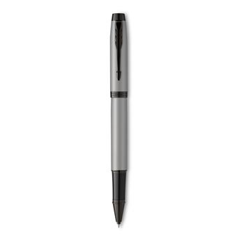 PARKER IM Monochrome Stylo roller, Gris mat, Recharge noire pointe fine, Coffret cadeau