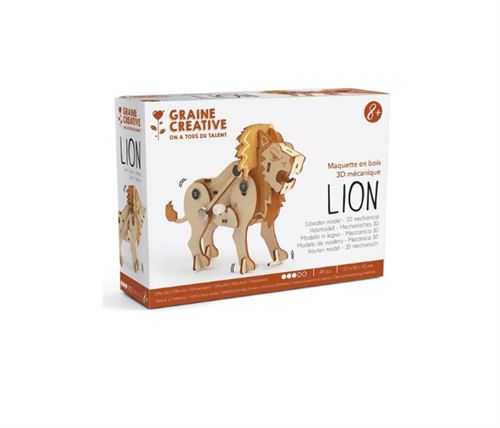 Maquette 3D mécanique en bois Graine Créative Lion