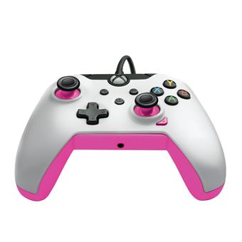 Manette filaire Pdp pour Xbox et PC Blanc et rose