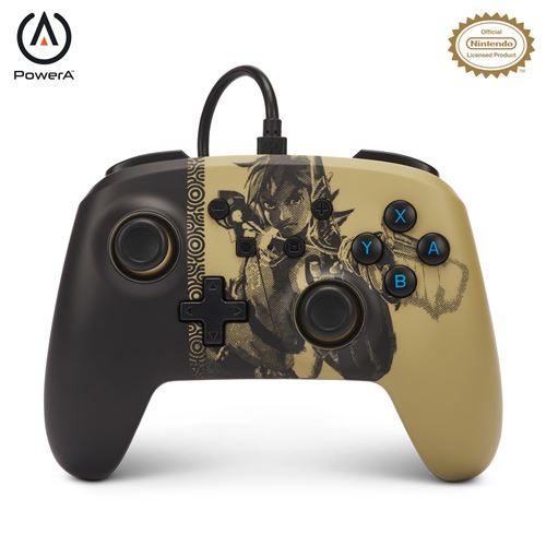 Manette filaire PowerA Améliorée Ancient Archer pour Nintendo Switch Noir et Beige