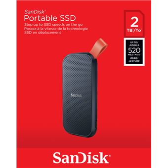 Disque SSD Externe SanDisk portable 2 To Noir - SSD externes