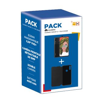 Pack Smartphone Huawei P Smart Z 64 Go Noir + Etui Portefeuille Noir