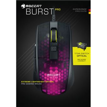 ROCCAT Burst Pro - Souris - optique - filaire - USB 2.0 - noir