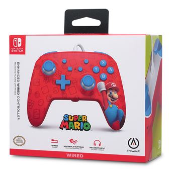 Manette filaire pour Nintendo Switch PowerA Woo-Hoo! Mario Rouge