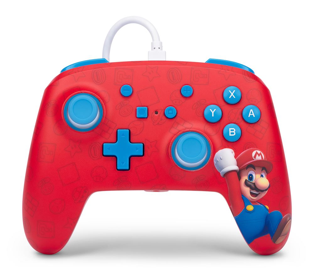 Manette filaire pour Nintendo Switch PowerA Woo-Hoo! Mario Rouge