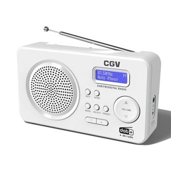 Radio numérique FM et DAB+ portable CGV DR5+ Blanc - 1