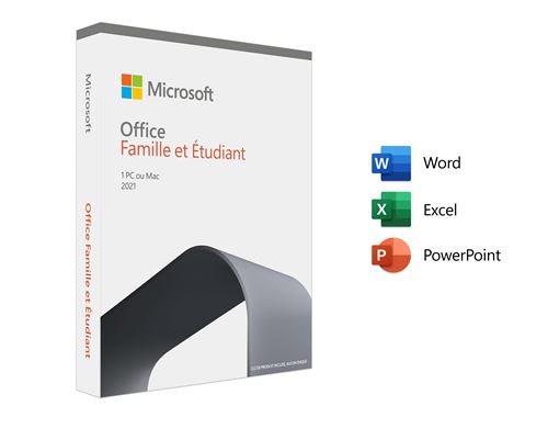 Microsoft Office Famille et Etudiant 2021 FPP 1 PC ou Mac