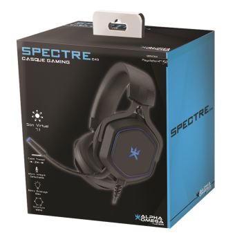 Casque Gaming Alpha Omega Players 7.1 Spectre Noir pour PS4