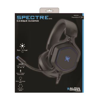 Casque Gaming Alpha Omega Players 7.1 Spectre Noir pour PS4