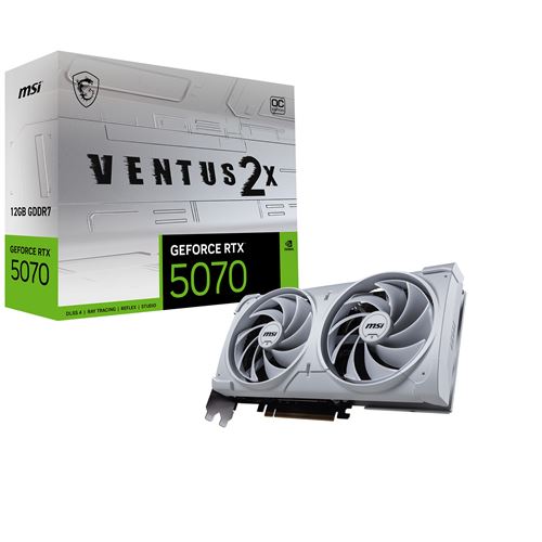 Carte Graphique MSI Nvidia GeForce RTX 5070 12G VENTUS 2X OC Blanc