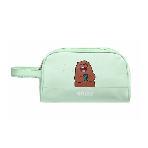 Trousse à maquillage Miniso We Bare Bears Grizzly Vert