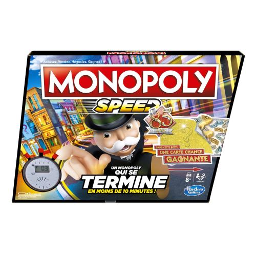 Monopoly Speed - Jeu De Societe - Jeu De Plateau - Version Francaise - La Chance Vous Sourit