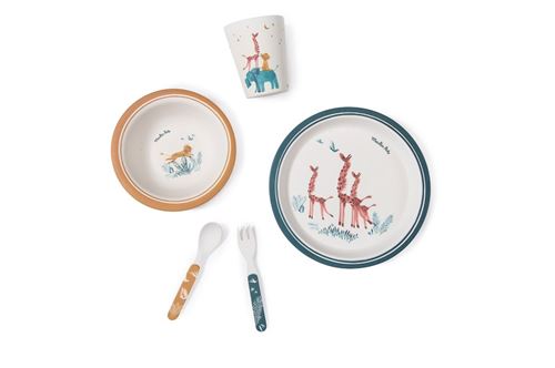 Set vaisselle Moulin Roty Sous mon baobab