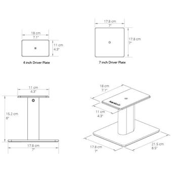 Pieds de table SP6HD Noir pour enceintes Kanto YU4 et YU6 Vendus à la paire