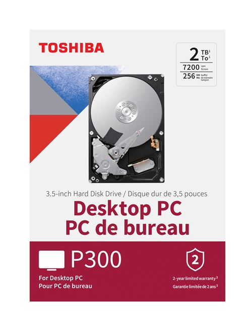 Disque dur interne Toshiba P300 High Performance 2 To 3.5\