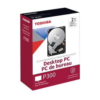 Disque dur interne Toshiba P300 High Performance 2 To 3.5" 7200 tours/min 64 Mo