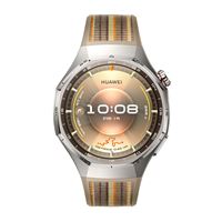 Montre connectée Huawei Watch GT6 Pro 46 mm Bluetooth Titane argenté avec bracelet tissé Marron