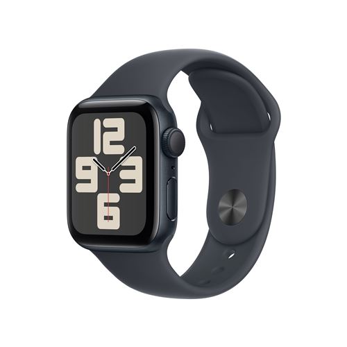 Apple Watch SE GPS 40 mm Boîtier en Aluminium Minuit avec Bracelet Sport Minuit M/L version 2024