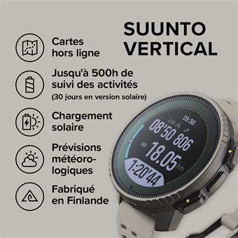 Montre connectée Suunto Vertical Titanium Solar Sand avec bracelet silicone Beige