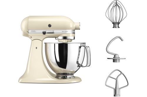 Robot sur socle à tête inclinable KitchenAid Artisan 5KSM125EAC 4,8L Crème