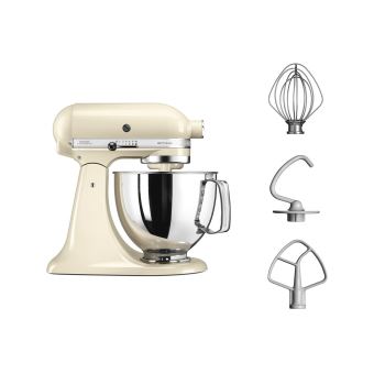 Robot sur socle à tête inclinable KitchenAid Artisan 5KSM125EAC 4,8L Crème