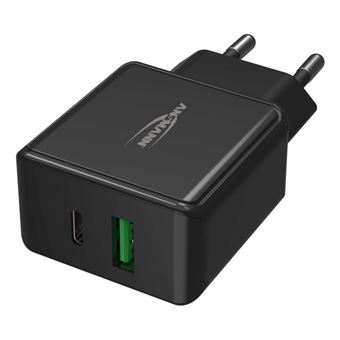 Adaptateur secteur universel avec 2 ports USB Ansmann HC218PD 20 W Noir