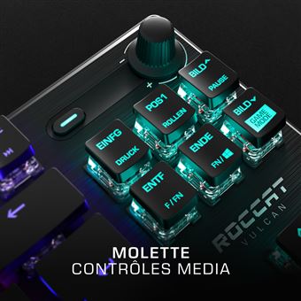 ROCCAT VULCAN TKL - Clavier - avec roulette de volume - backlit - USB - AZERTY - Français - commutateur : commutateurs linéaires Roccat Titan