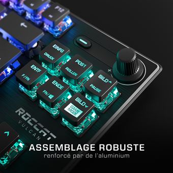 ROCCAT VULCAN TKL - Clavier - avec roulette de volume - backlit - USB - AZERTY - Français - commutateur : commutateurs linéaires Roccat Titan