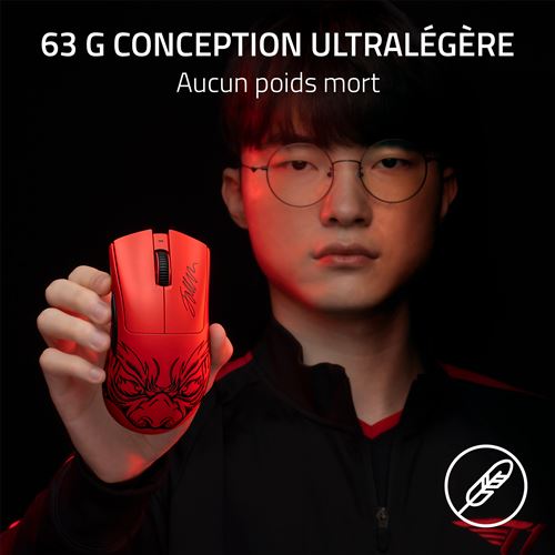 Souris Gaming sans fil Razer DeathAdder V3 Pro Faker Edition Rouge